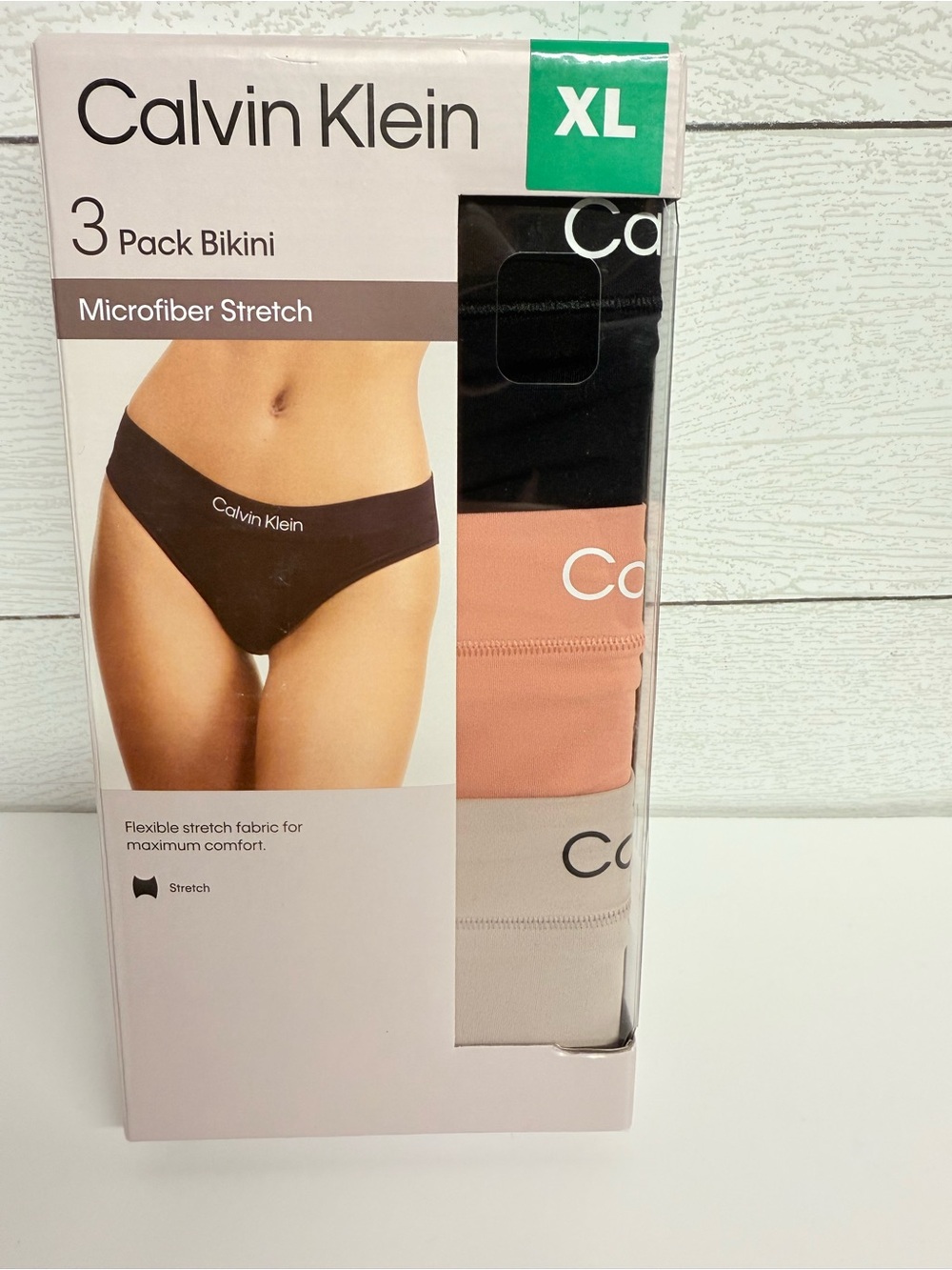 Calvin Klein 3-Pack Bikini Briefs - Black, Peach, Light Gray NWT